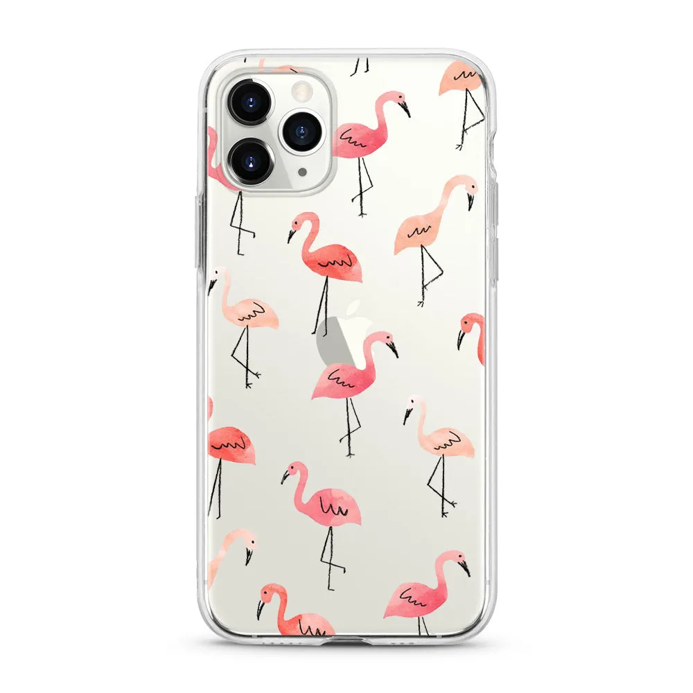 Flamingo Feast Transparent Clear iPhone Case