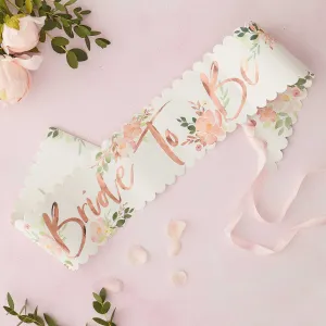 Floral Bride to Be Hen Party sash