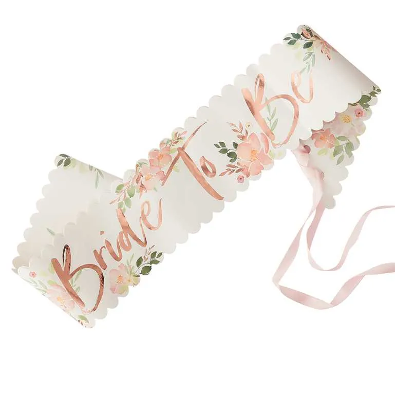 Floral Bride to Be Hen Party sash