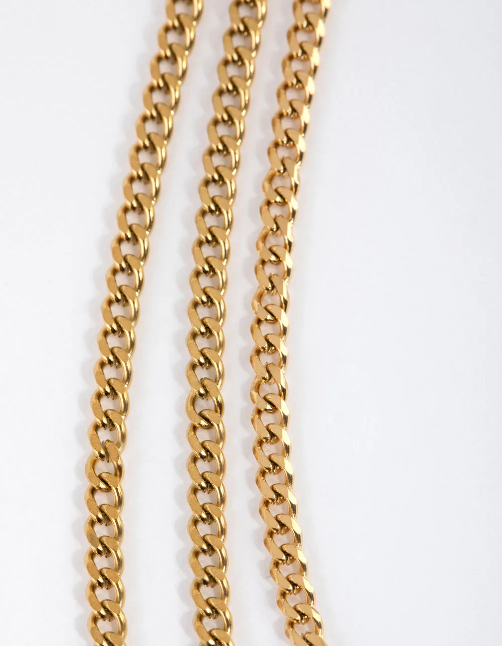 Gold Plated Surgical Steel Layered Curb Necklace