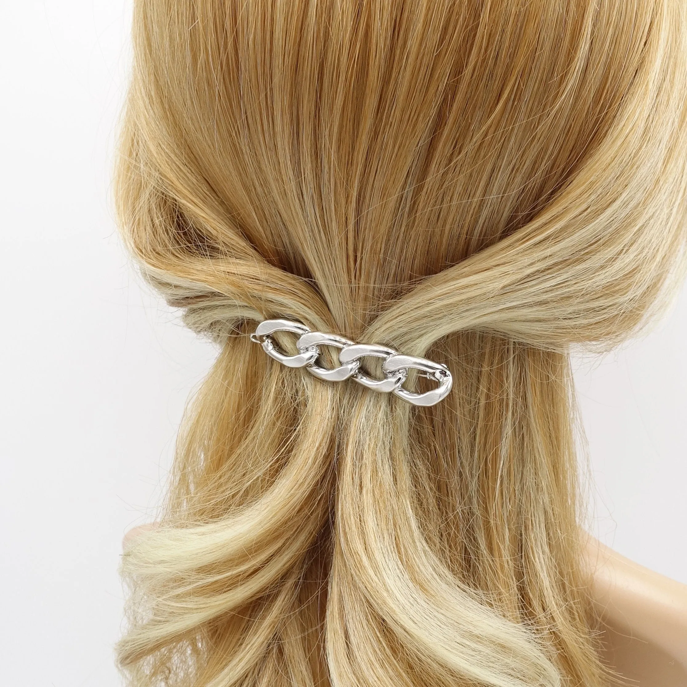 gold silver chain hair clip