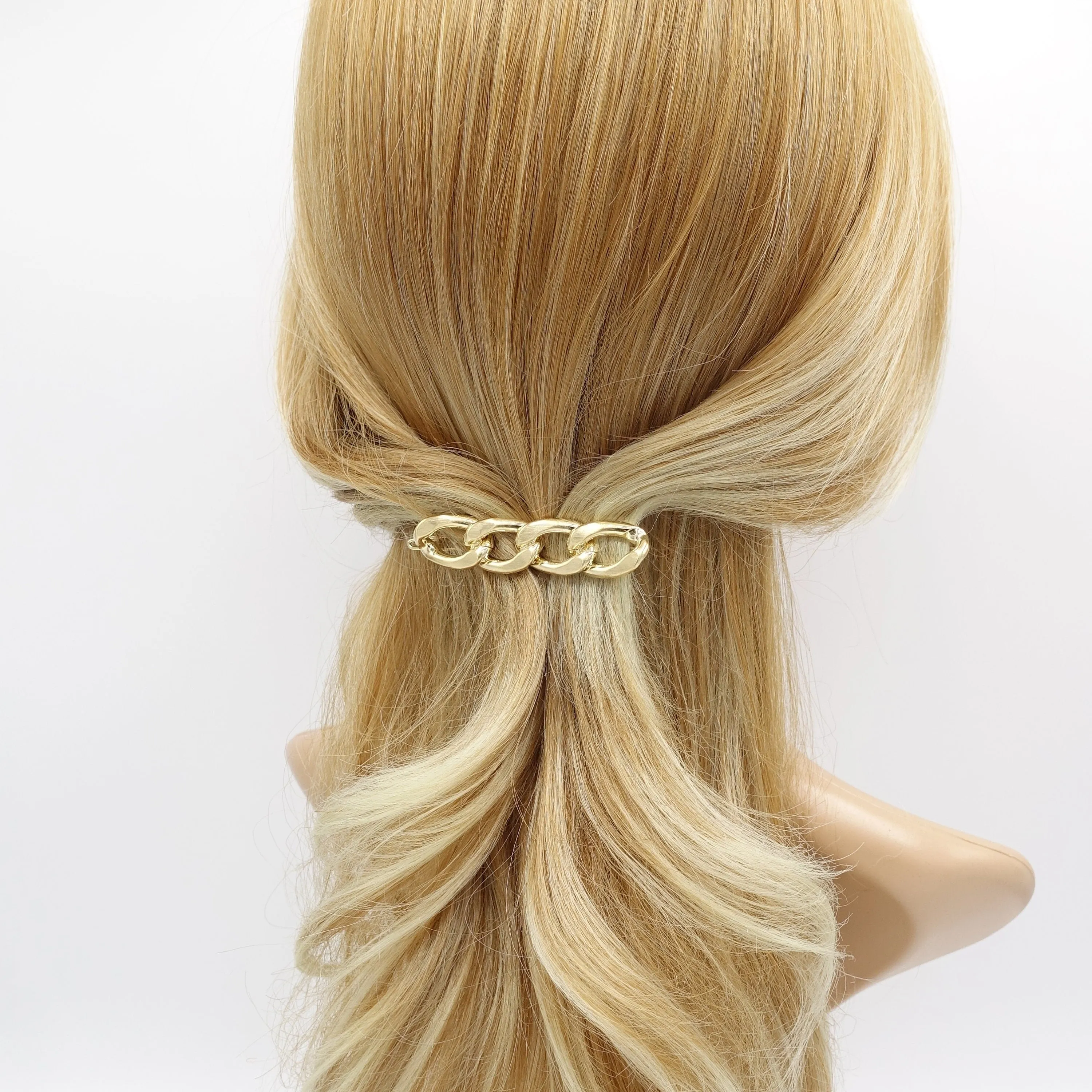 gold silver chain hair clip