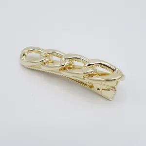 gold silver chain hair clip