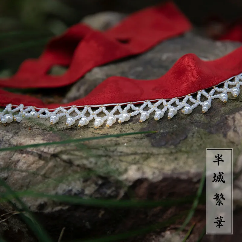Gong Qiang 宫墙 Palace Wall Song Ming Pearl Ribbon Hair Accessory