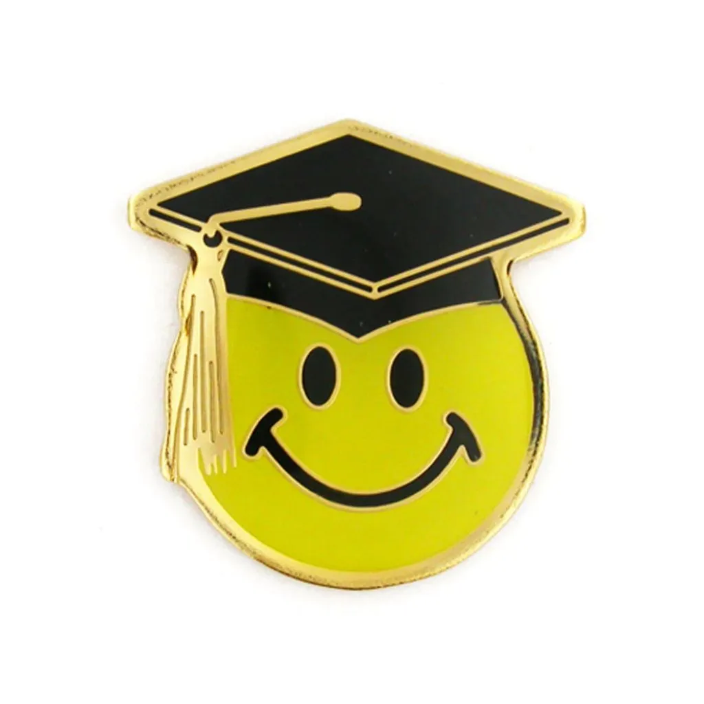Happy Graduation Smiley Enamel Lapel Pin