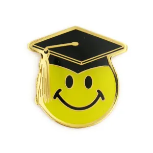 Happy Graduation Smiley Enamel Lapel Pin
