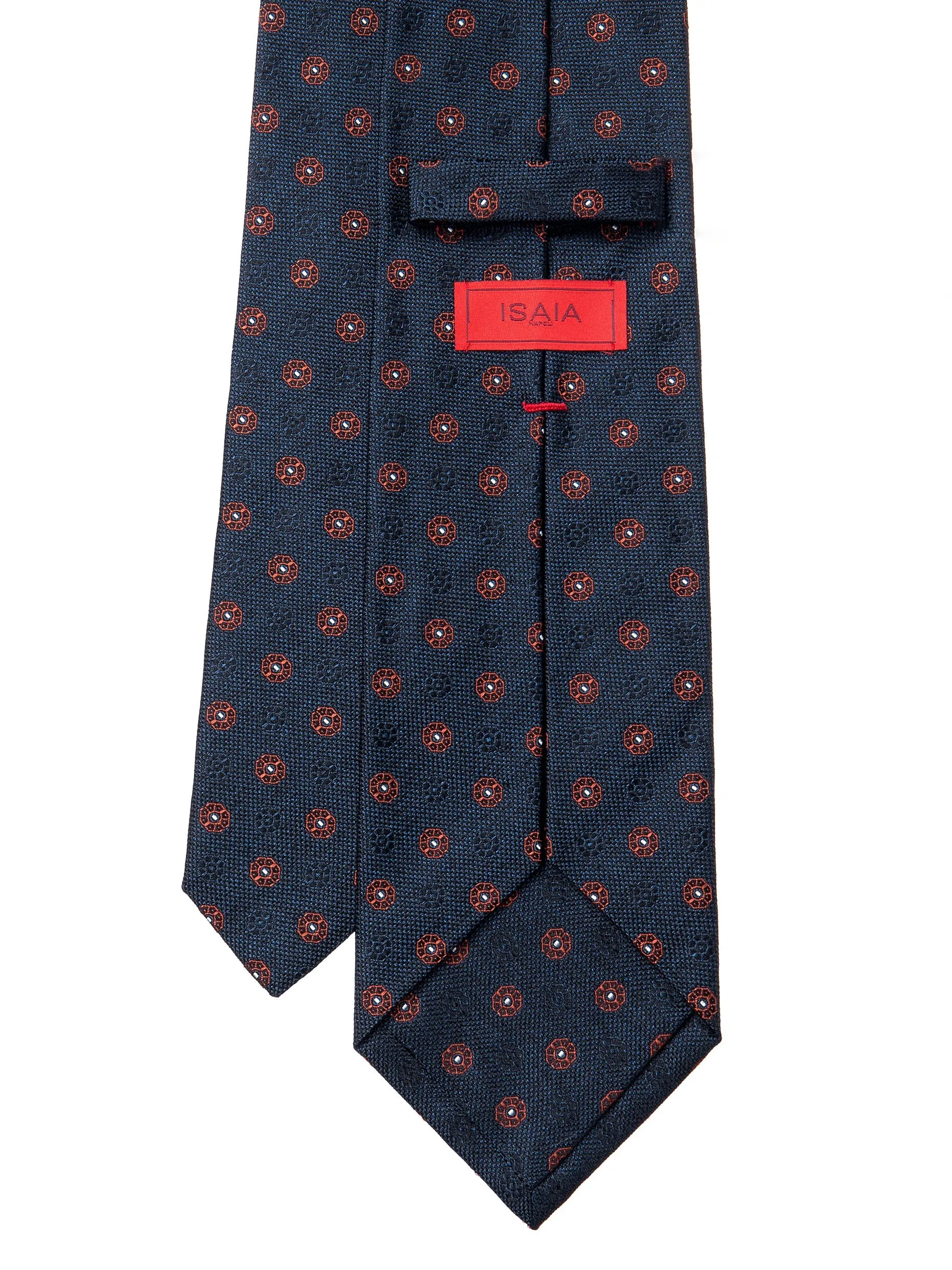 ISAIA Navy Floral Tie