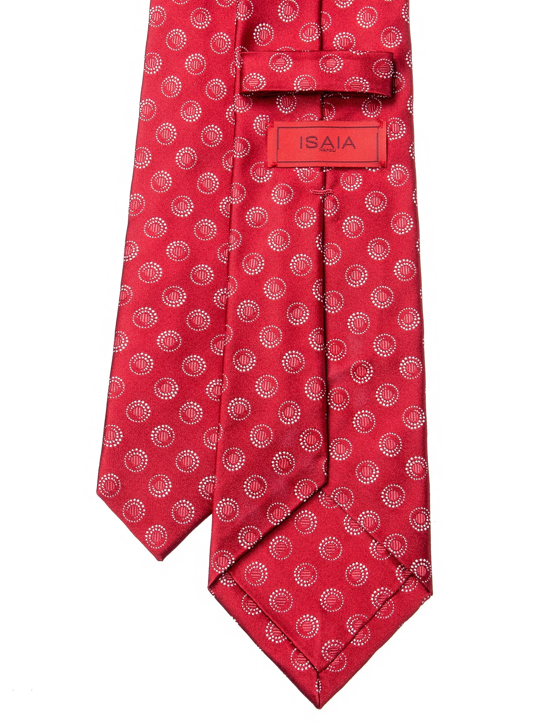 ISAIA Red Jacquard Woven Tie