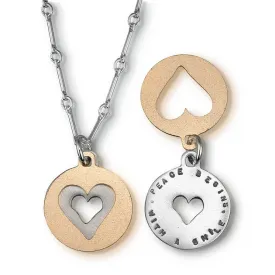 Kathy Bransfield Peace Begins With A Smile Quote Necklace