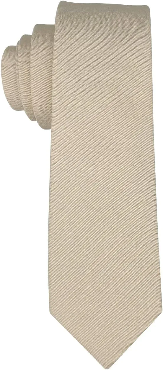 Kebocis Mens Solid Color Necktie Cotton Neck Tie for Men