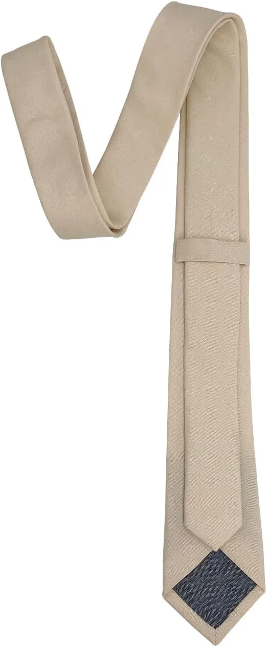 Kebocis Mens Solid Color Necktie Cotton Neck Tie for Men