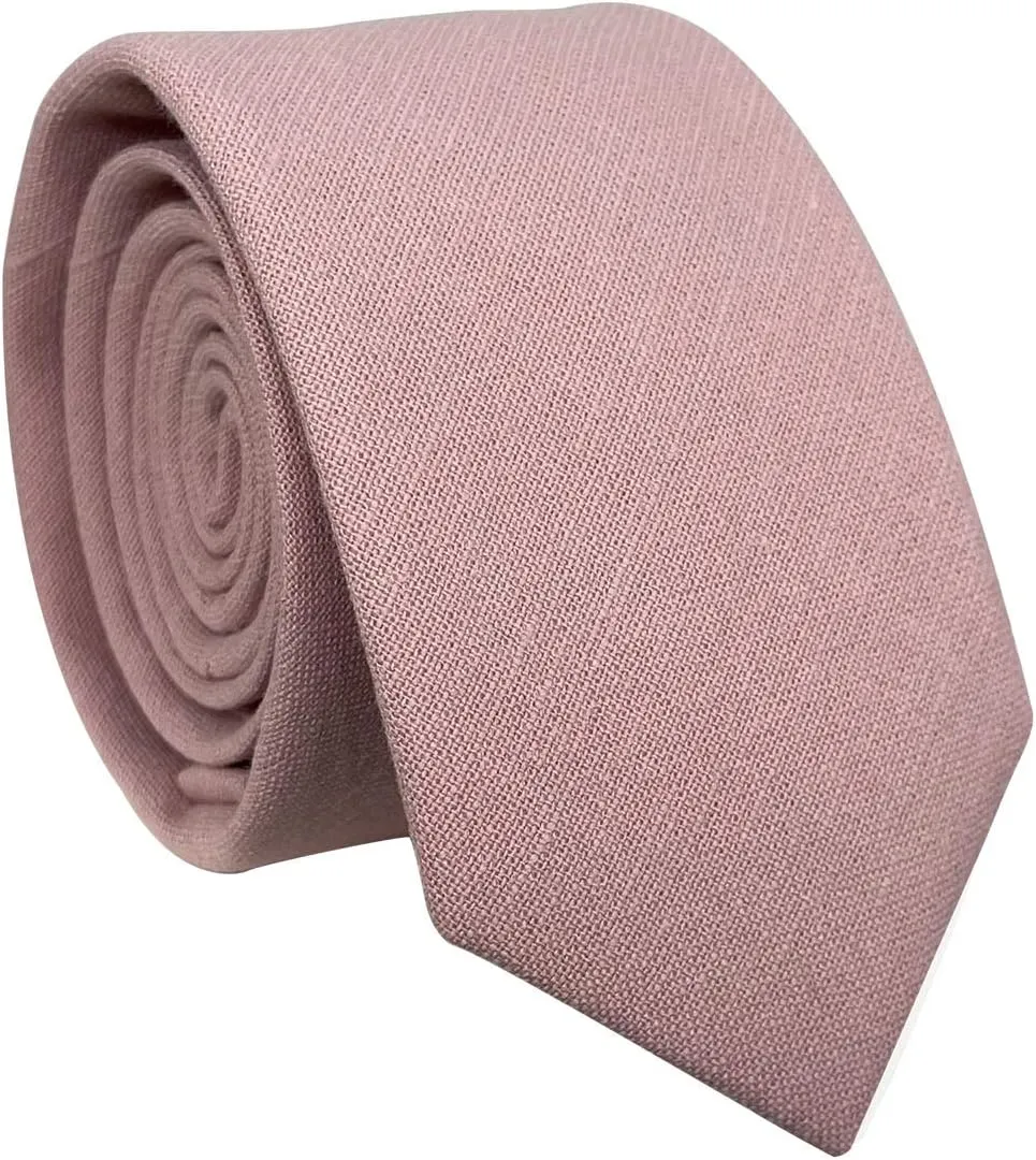 Kebocis Mens Solid Color Necktie Cotton Neck Tie for Men