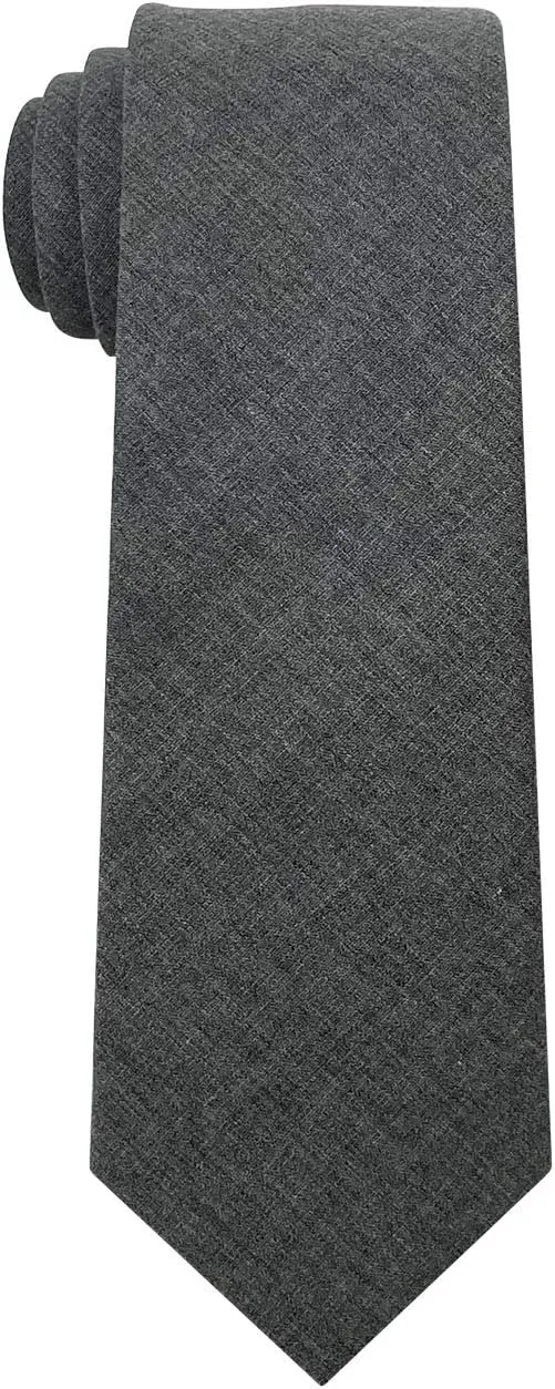 Kebocis Mens Solid Color Necktie Cotton Neck Tie for Men