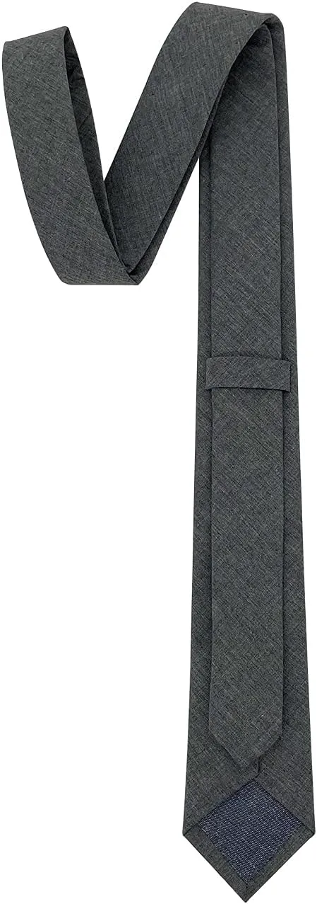 Kebocis Mens Solid Color Necktie Cotton Neck Tie for Men