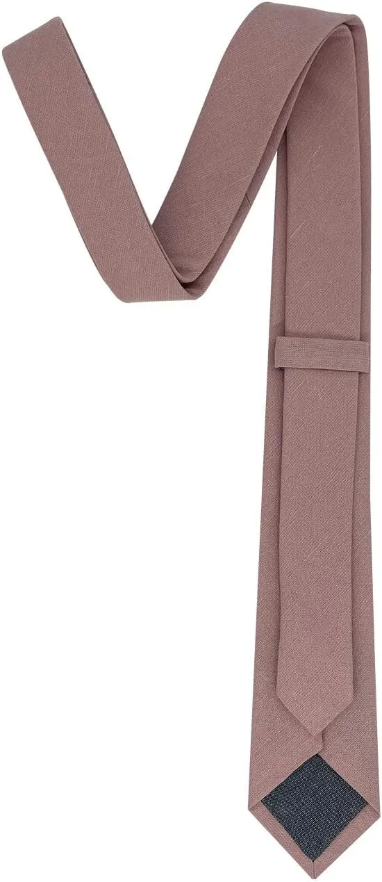 Kebocis Mens Solid Color Necktie Cotton Neck Tie for Men