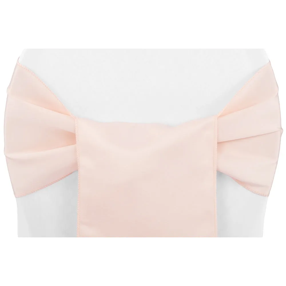 Lamour Satin Chair Sash - Blush/Rose Gold