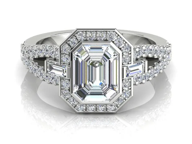 lllusion Emerald Cut Diamond Ring