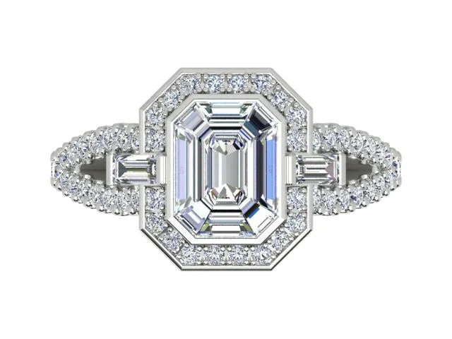 lllusion Emerald Cut Diamond Ring