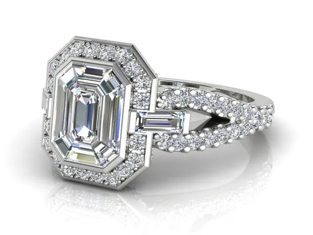 lllusion Emerald Cut Diamond Ring