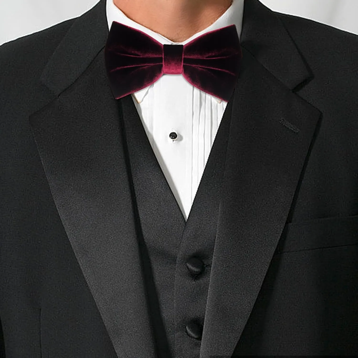 Men's Velvet Bow Tie, Pre-Tied Adjustable Bowties, Silk Black Neckties for Men Women for Party Business Gift
