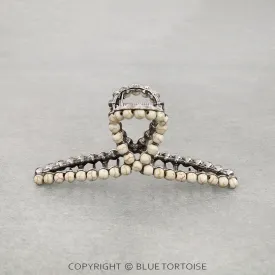 Navajo Stone Claw Clip - White