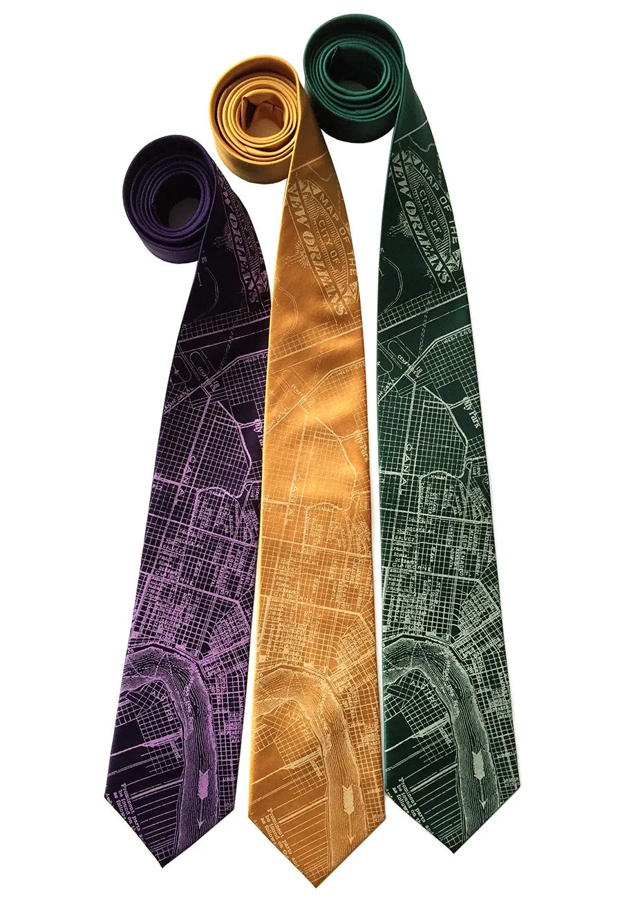 New Orleans Map Necktie