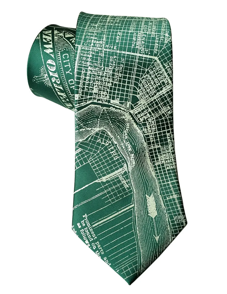 New Orleans Map Necktie
