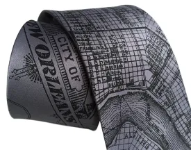 New Orleans Map Silk Necktie
