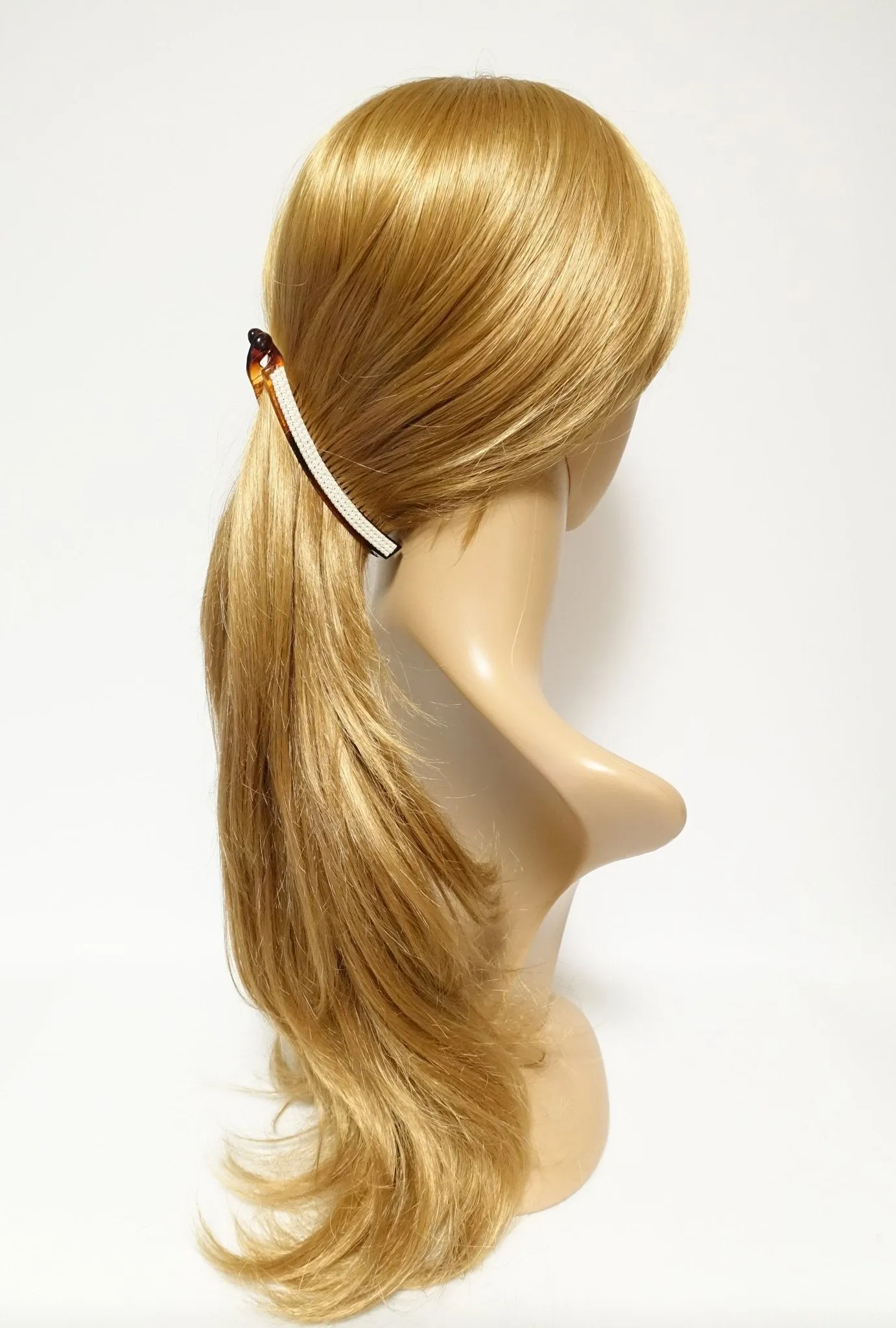 Pearl Pave Setting Decorated Banana Hair Clip