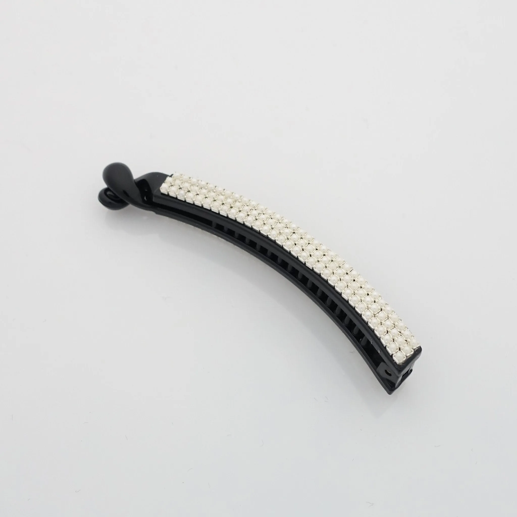 Pearl Pave Setting Decorated Banana Hair Clip