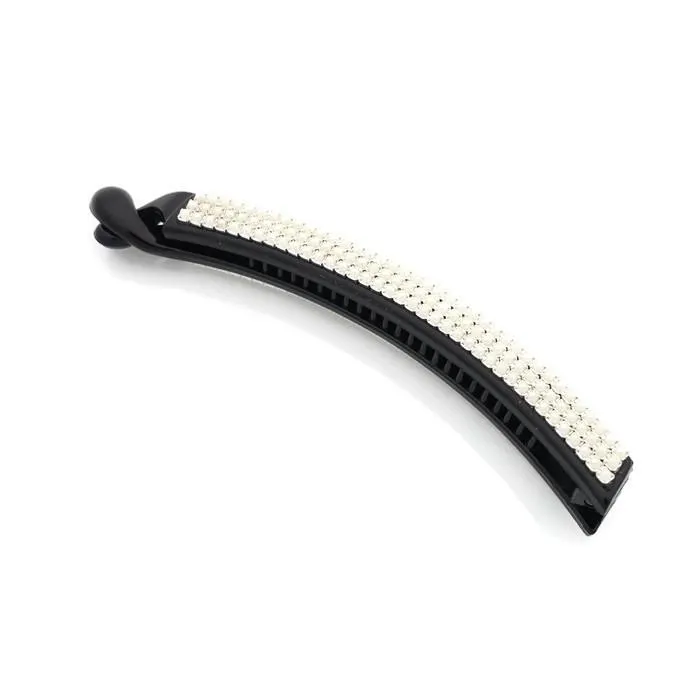 Pearl Pave Setting Decorated Banana Hair Clip