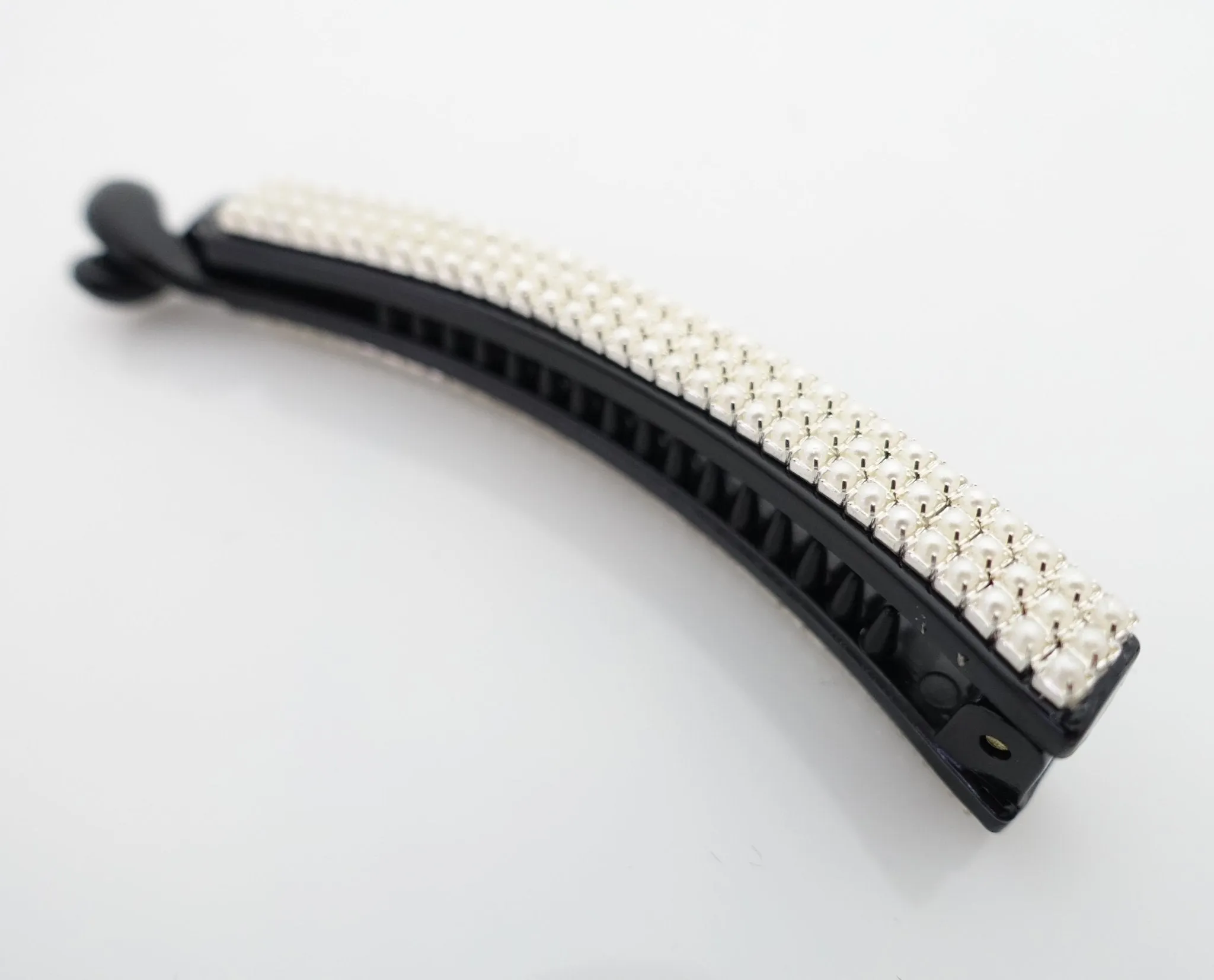 Pearl Pave Setting Decorated Banana Hair Clip