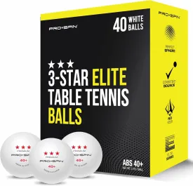 PRO SPIN 3-Star Ping Pong Balls  Professional White 40  Table Tennis Balls | 3-Star Premium 40 Training & Competition Balls | Bulk, 10-Pack, and 3-Pack Options for Elite Players