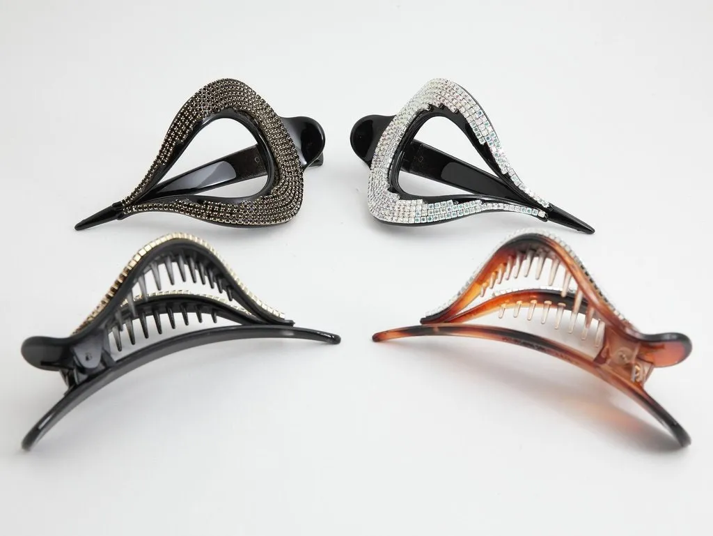 rhinestone chain embellished beak clip updo hair claw