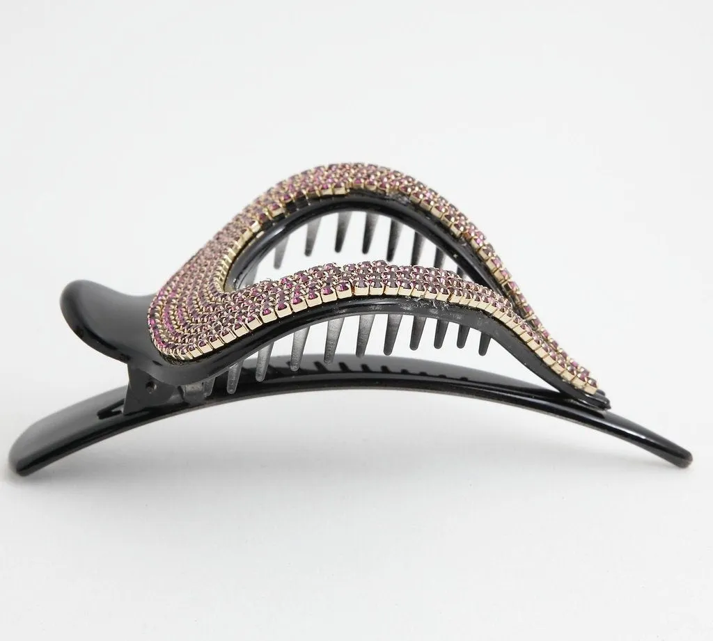 rhinestone chain embellished beak clip updo hair claw
