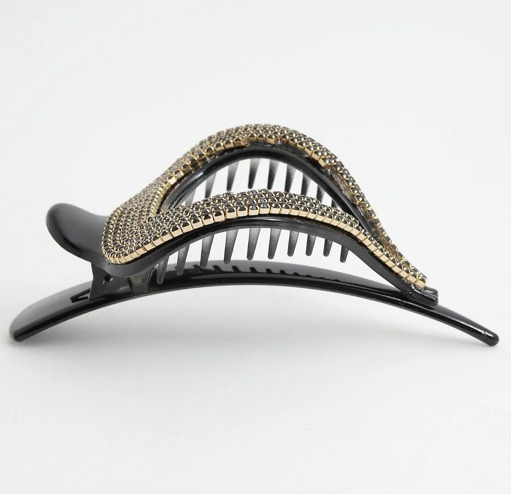 rhinestone chain embellished beak clip updo hair claw
