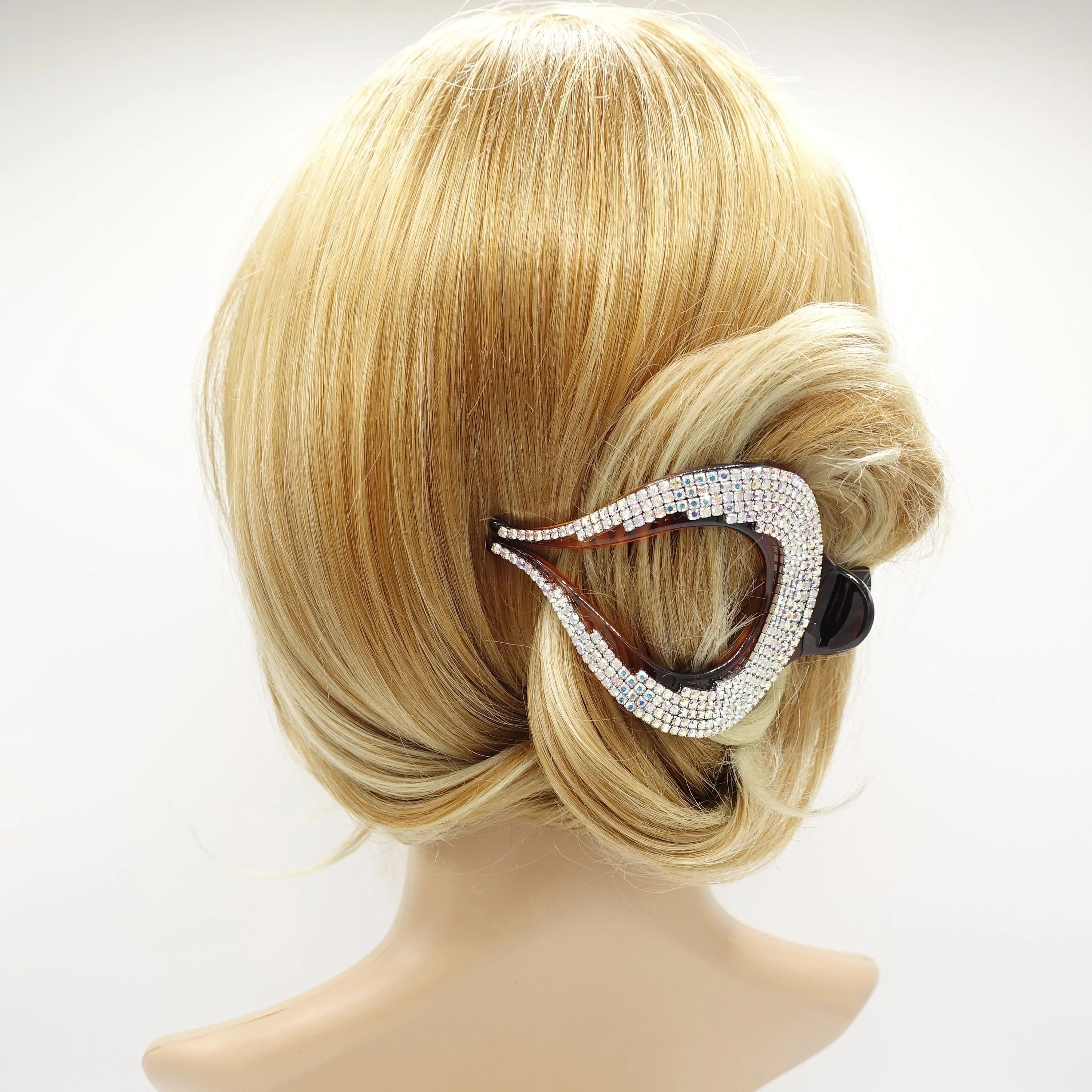 rhinestone chain embellished beak clip updo hair claw