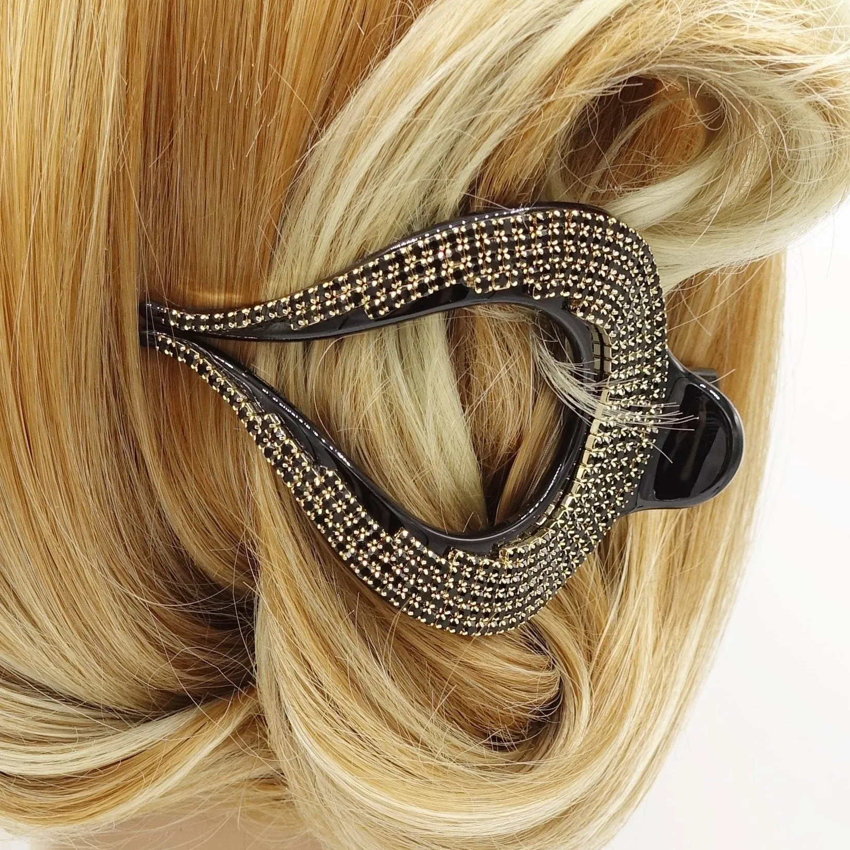 rhinestone chain embellished beak clip updo hair claw