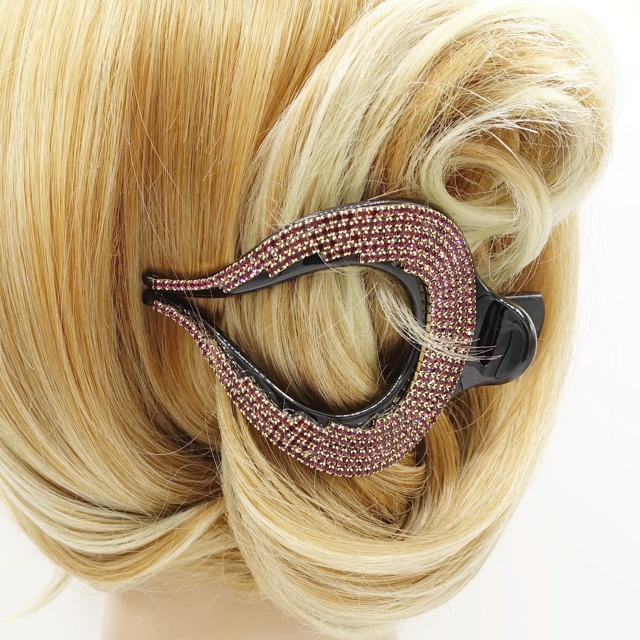 rhinestone chain embellished beak clip updo hair claw