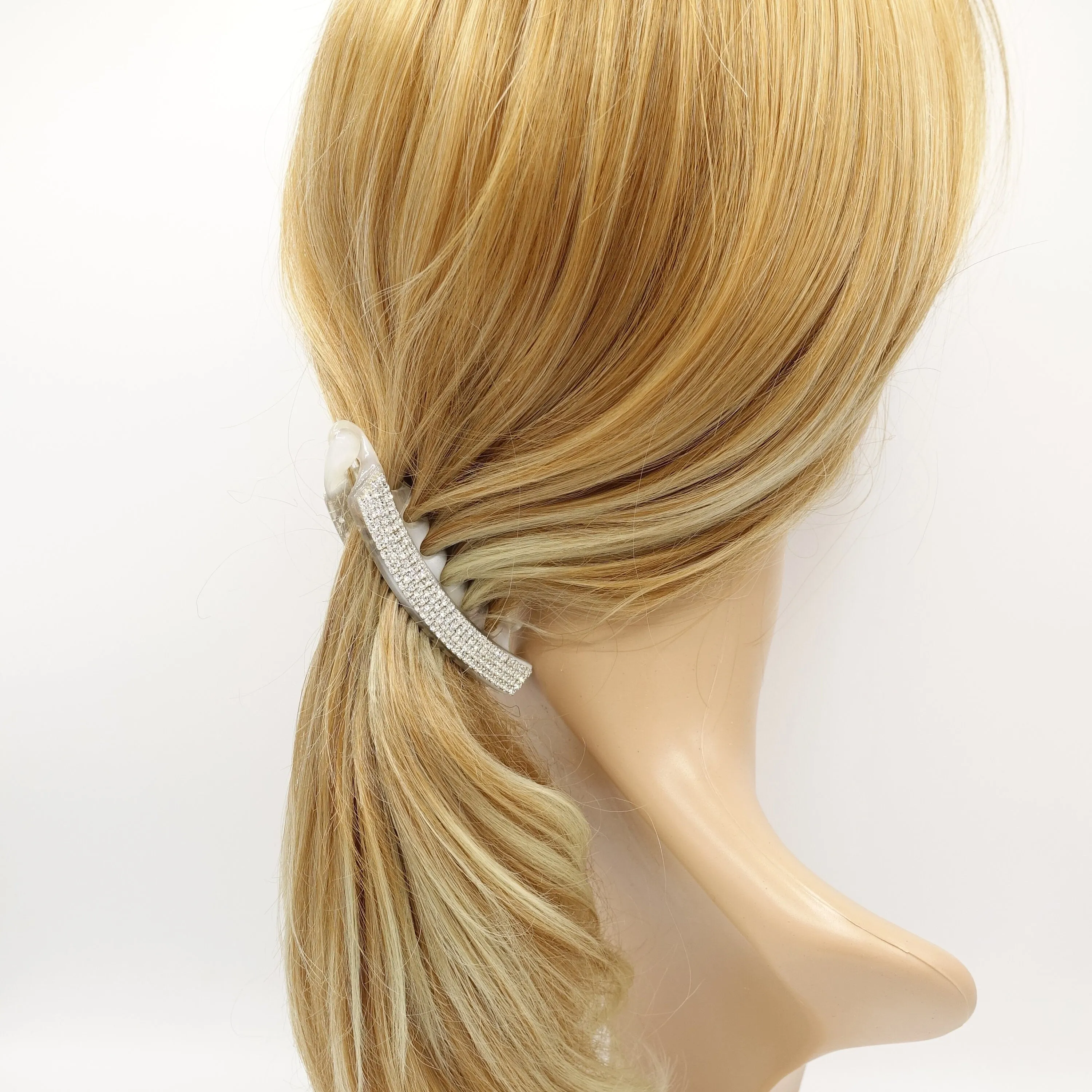 rhinestone embellished banana hair clip hair accessory for women
