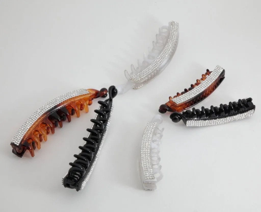 rhinestone embellished banana hair clip hair accessory for women