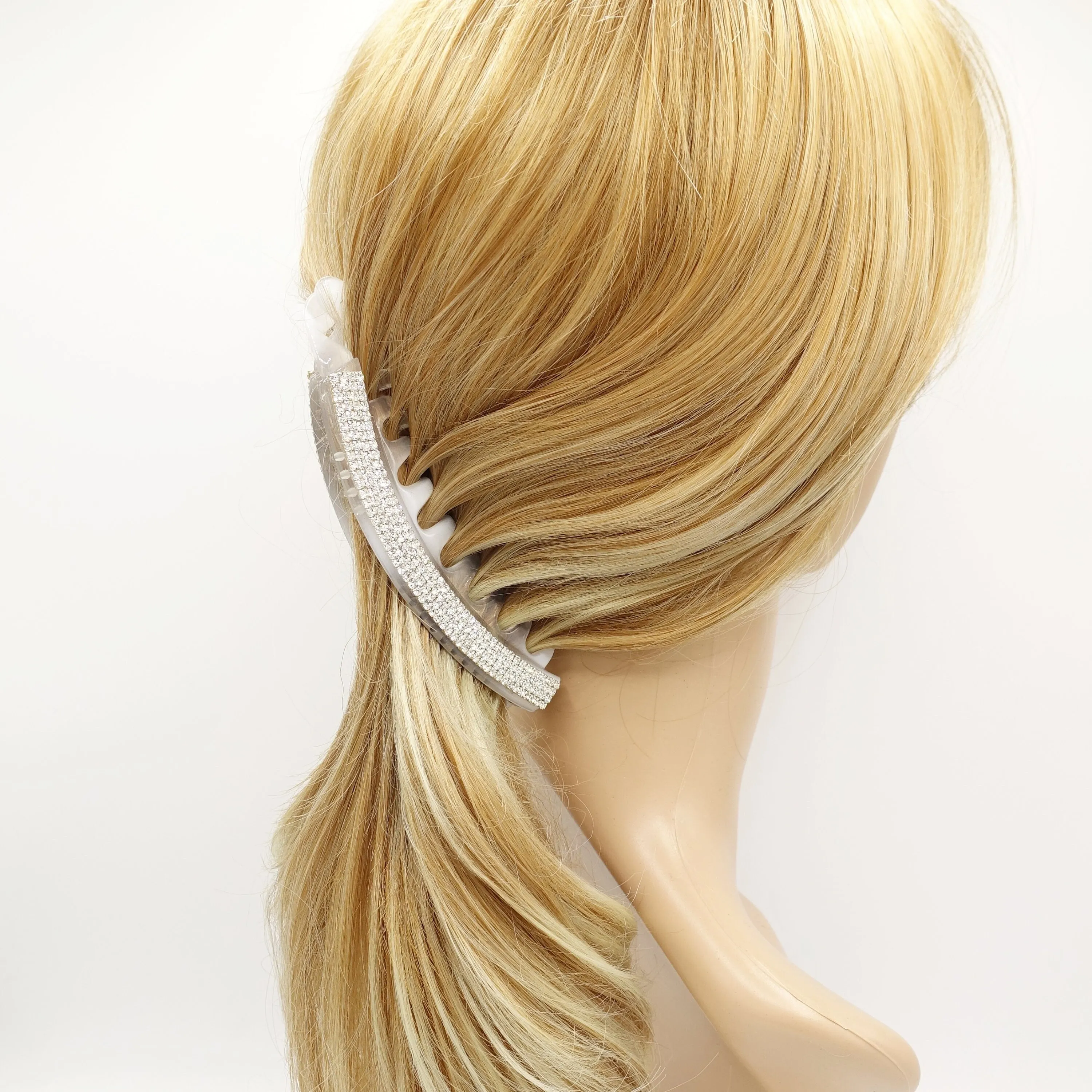 rhinestone embellished banana hair clip hair accessory for women