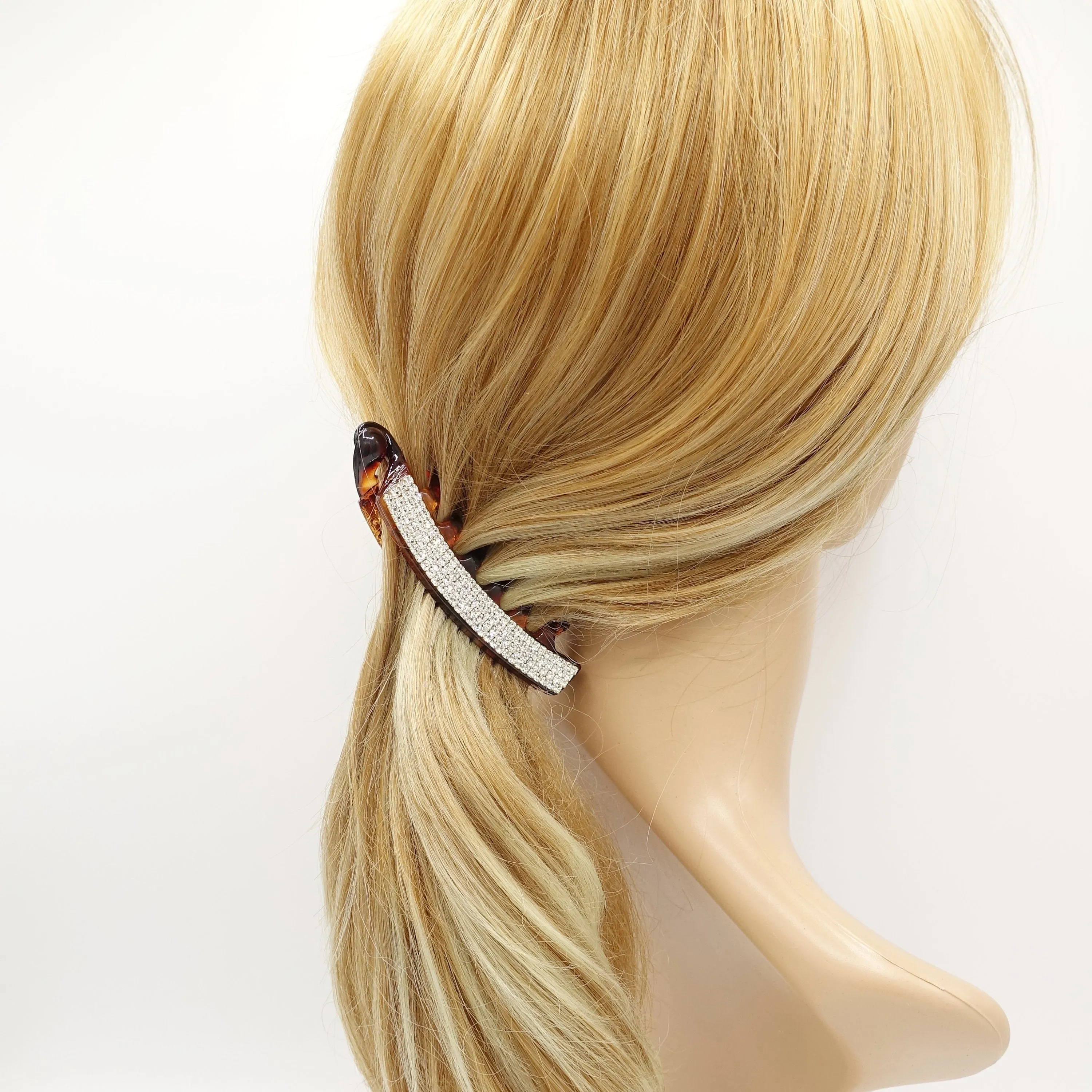 rhinestone embellished banana hair clip hair accessory for women