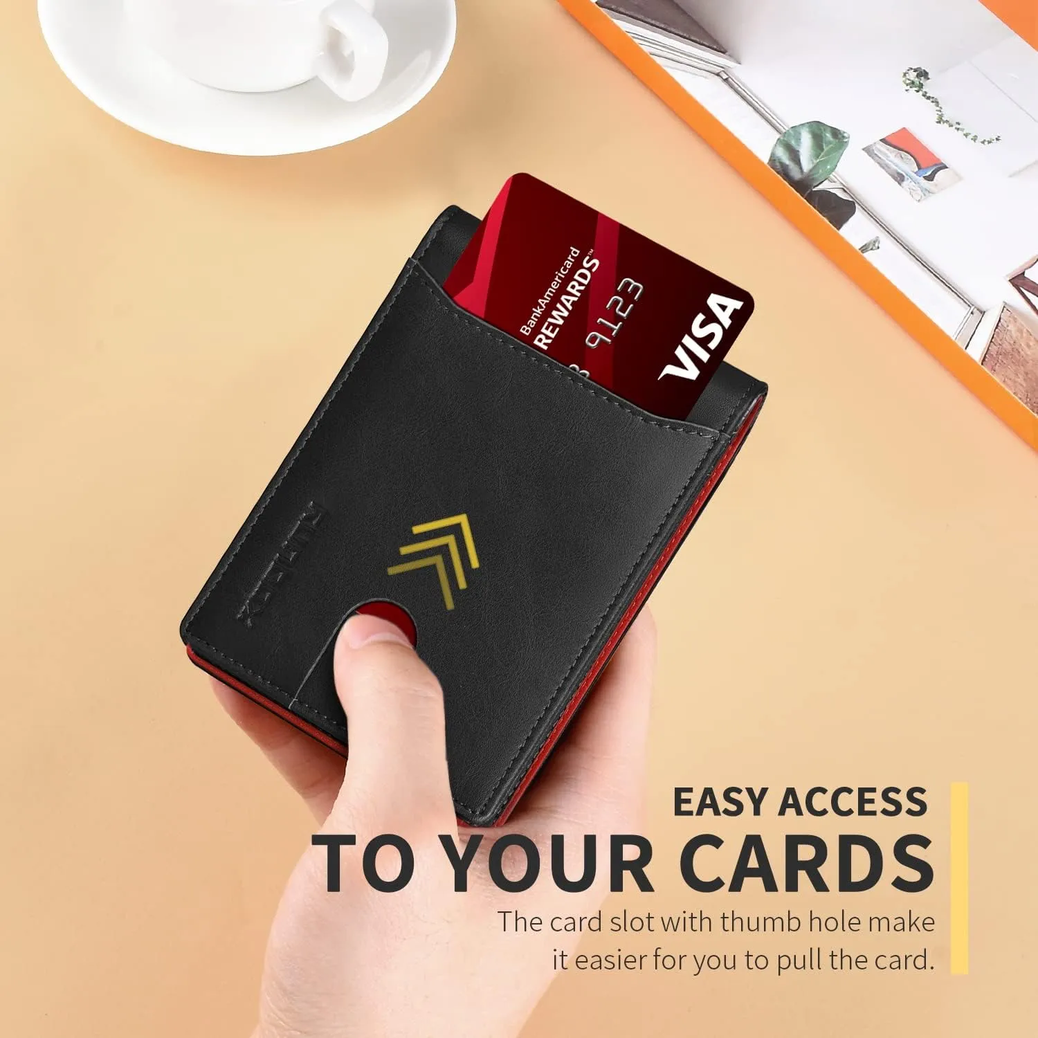 RUNBOX Wallet for Men Slim 11 Credit Card Holder Slots Leather RFID Blocking Small Thin Men's Wallet Bifold Minimalist Front Pocket Large Capacity Gift Box