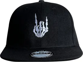 Skeleton Hand with Finger Embroidered Baseball Cap,Funny Plain Black Snapback dad Hats for Men Women