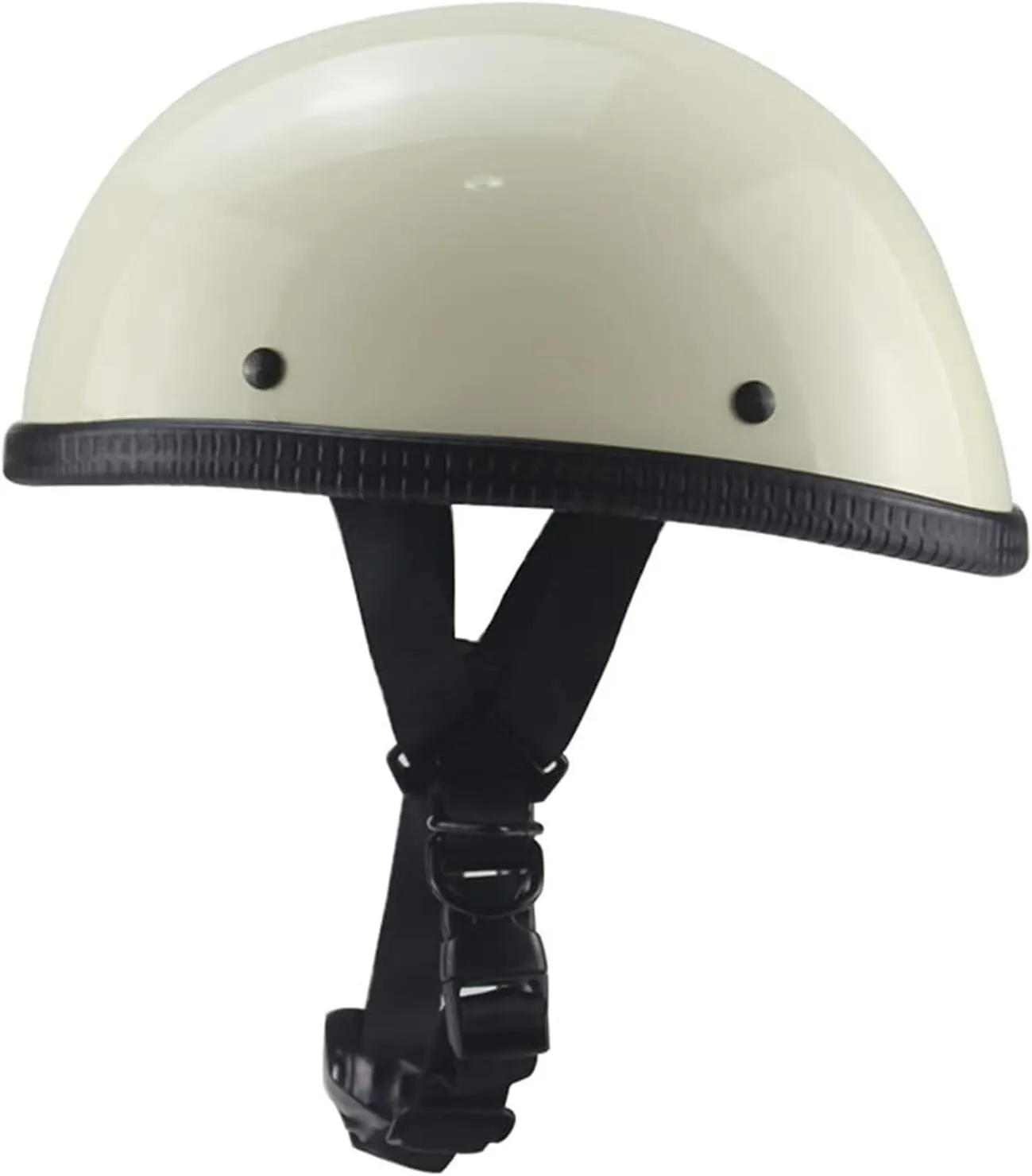 Small and Light DOT Approved German Style Motorcycle Helmet,Low Profile Cool Half Shell Electric Bicycle Helmet,Retro Moped Bike Beanie Helmets,Skull Cap for Adults Men and Women