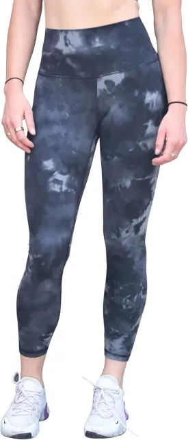 Snow Society Women High Waist Active Sports Capri Leggings Tie Dye Yoga Pants Tummy Control Stretch Athletic Workout Legging
