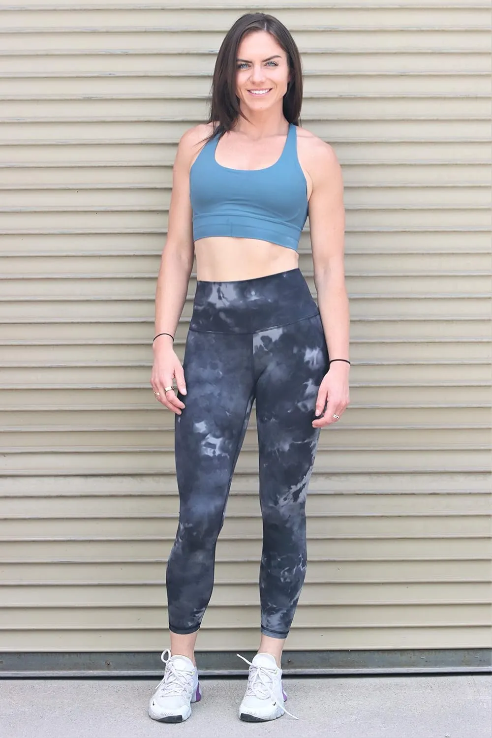 Snow Society Women High Waist Active Sports Capri Leggings Tie Dye Yoga Pants Tummy Control Stretch Athletic Workout Legging