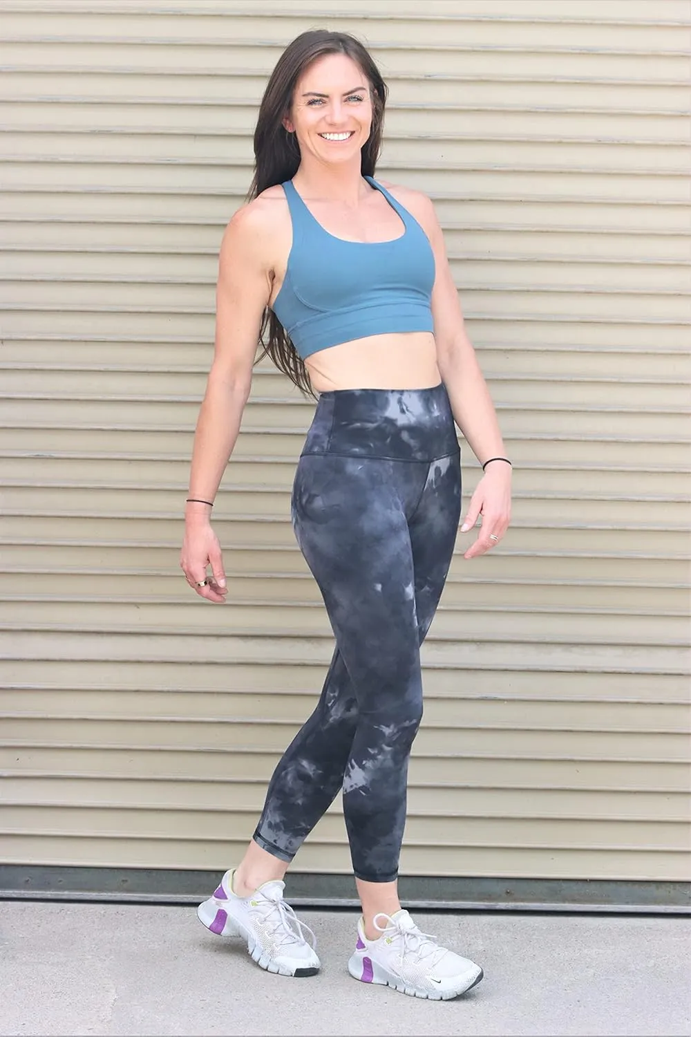 Snow Society Women High Waist Active Sports Capri Leggings Tie Dye Yoga Pants Tummy Control Stretch Athletic Workout Legging
