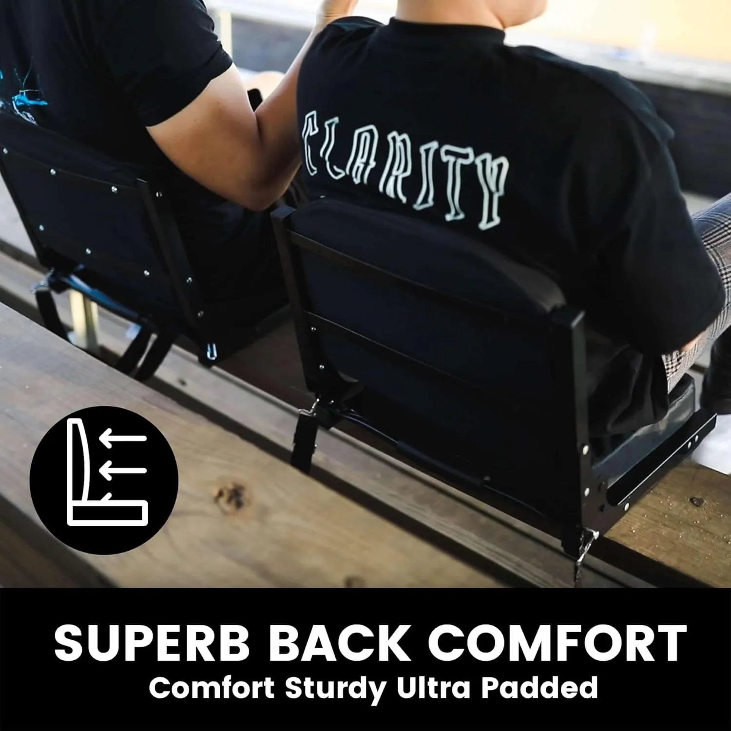 Stadium Seating for Bleachers, Bleacher Seats with Ultra Padded Comfy Foam Backs and Cushion, Wide Portable Stadium Chairs with Back Support and Shoulder Strap